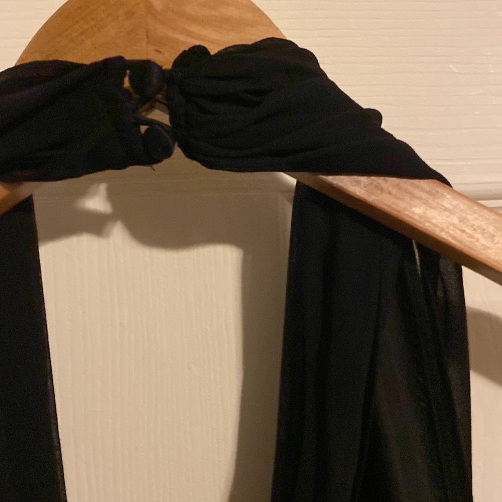 Maggy London Silk Over Satin Halter Dress Size 8 - Picture 7 of 10